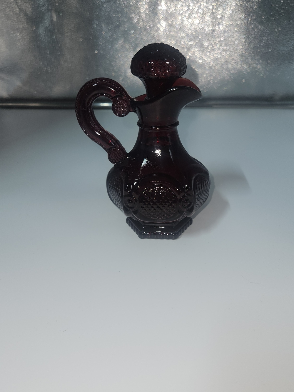 Vintage Avon Ruby Red Glass Cruet Pitcher